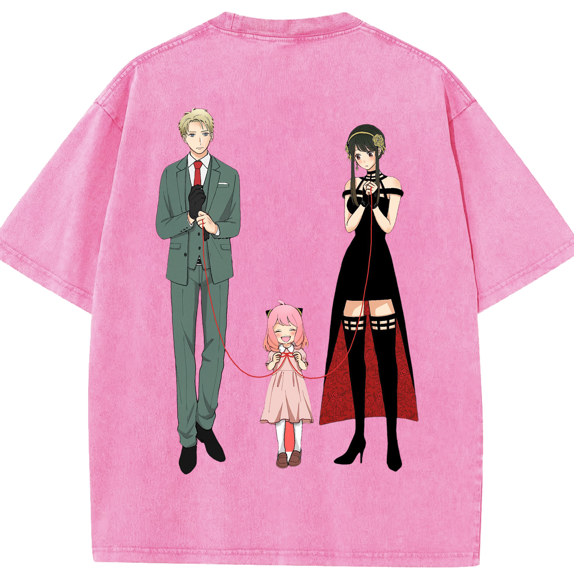 （画像用） SPY×FAMILY间谍家家酒 綿100% ヴィンテージ風 半袖Tシャツ（背面プリント）